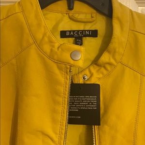 Baccini Yellow Leather Jacket